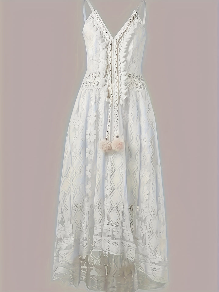 Tirante Calado | Vestido de tirantes con encaje en contraste